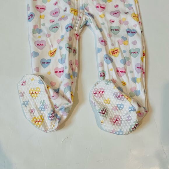 NWT Lullaby Set NB Blue Convo Heart Footie - Picture 3 of 6